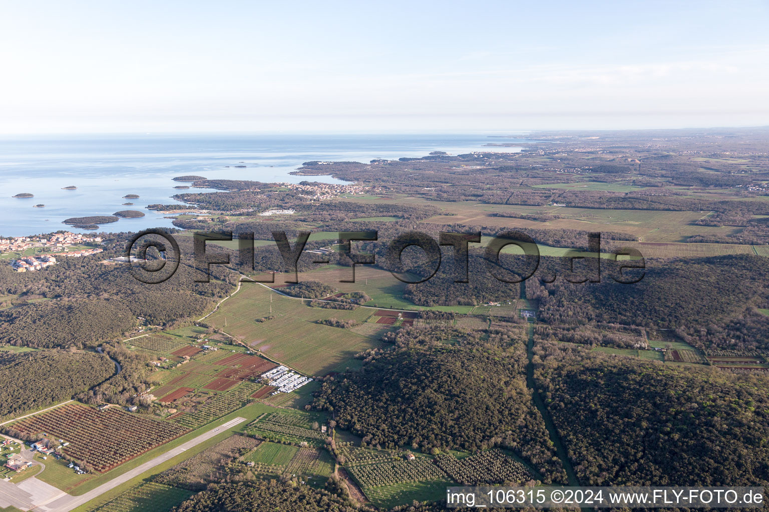 Vrsar in the state Gespanschaft Istrien, Croatia seen from above