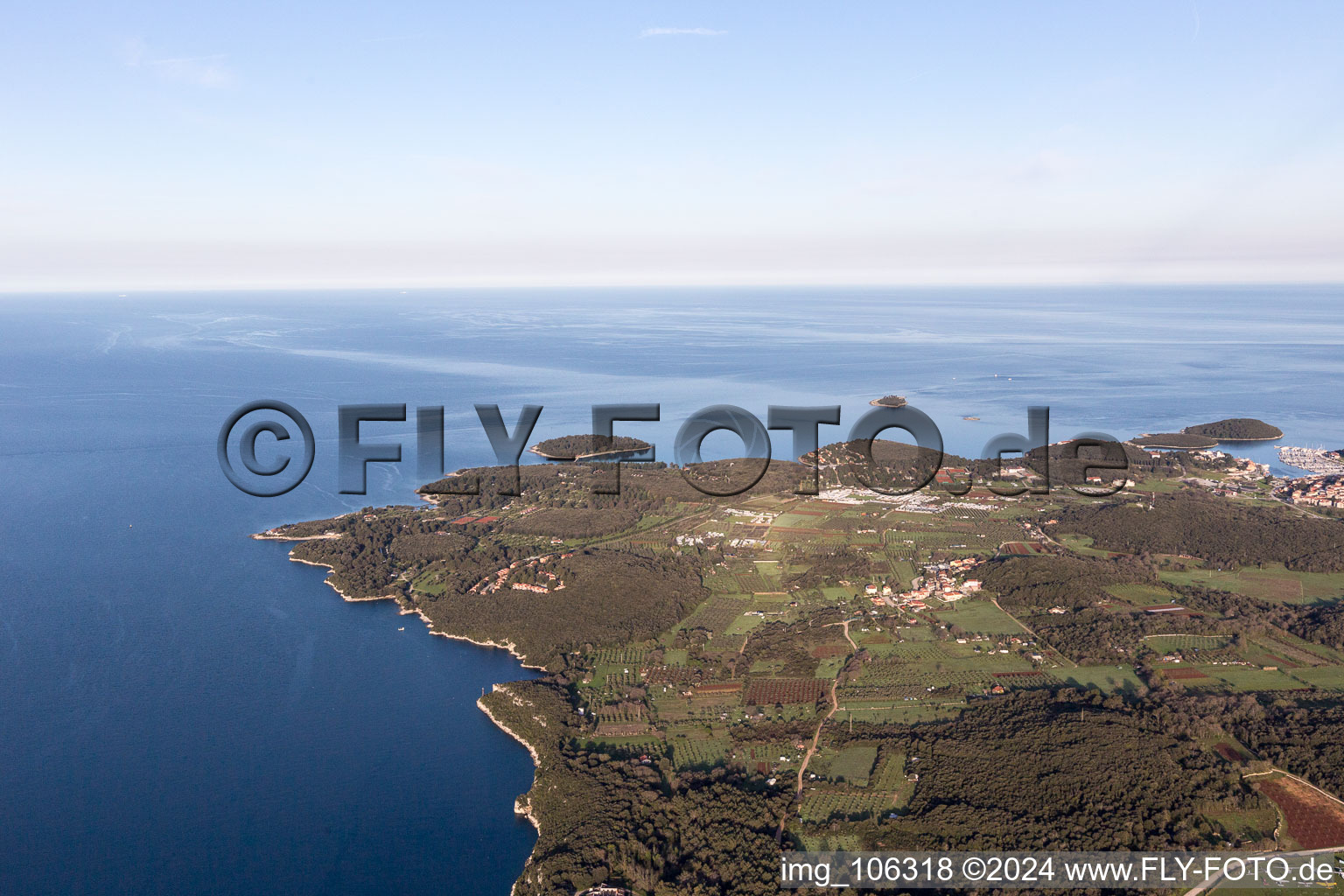 Vrsar in the state Gespanschaft Istrien, Croatia viewn from the air