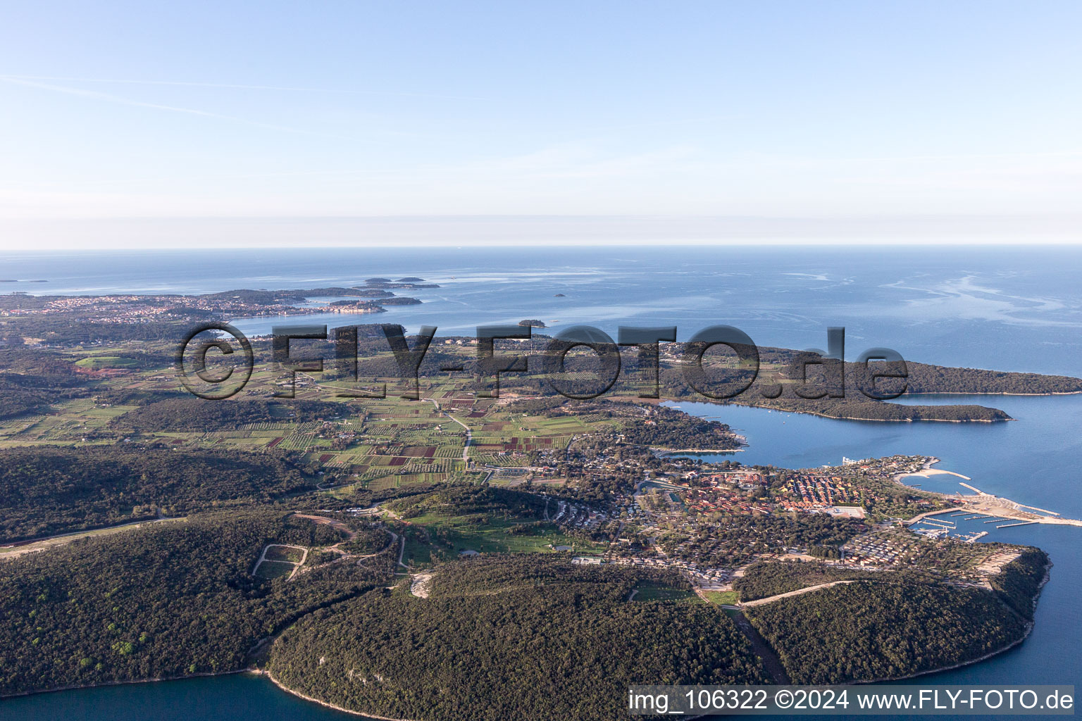 Vrsar in the state Gespanschaft Istrien, Croatia from a drone