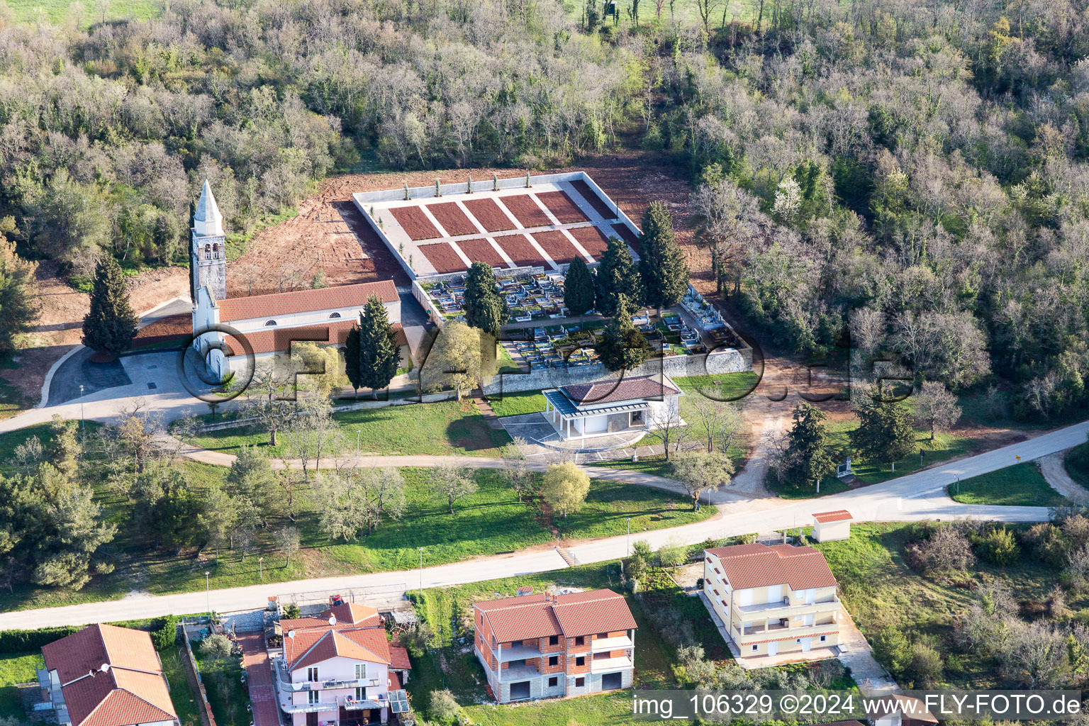 Aerial photograpy of Fuškulin in the state Gespanschaft Istrien, Croatia