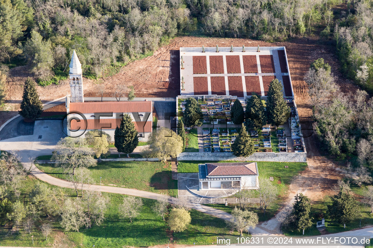 Fuškulin in the state Gespanschaft Istrien, Croatia from above