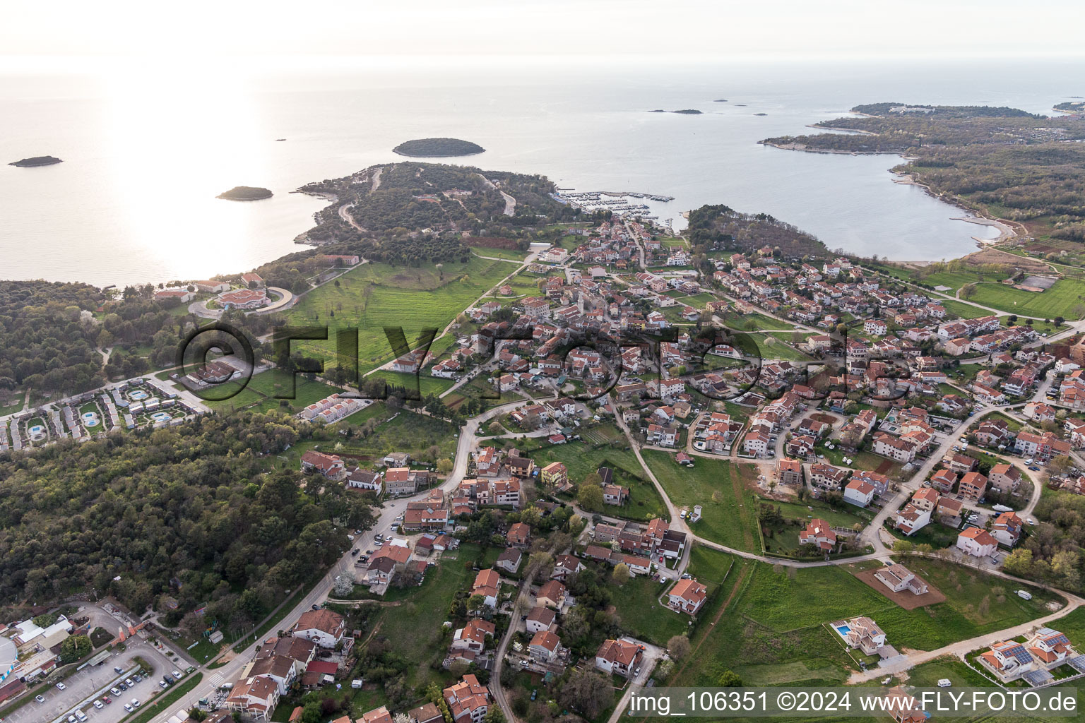 Oblique view of Funtana in the state Gespanschaft Istrien, Croatia