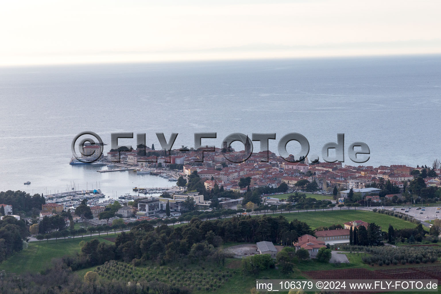 Sveti Duh in the state Gespanschaft Istrien, Croatia from the plane