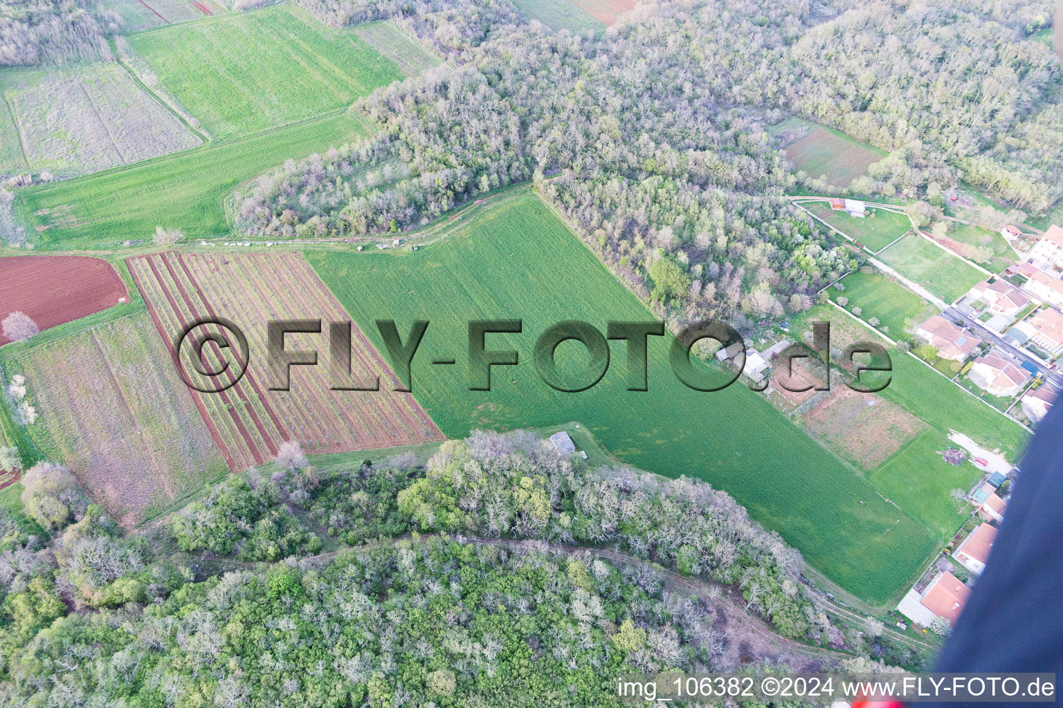 Aerial view of Vrvari in the state Gespanschaft Istrien, Croatia