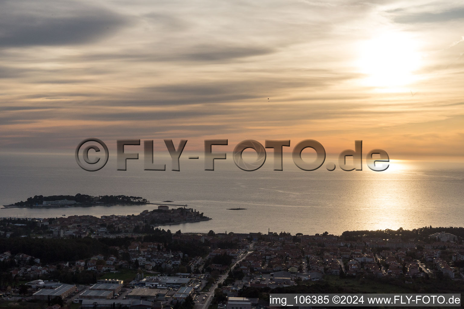 Vrvari in the state Gespanschaft Istrien, Croatia from above