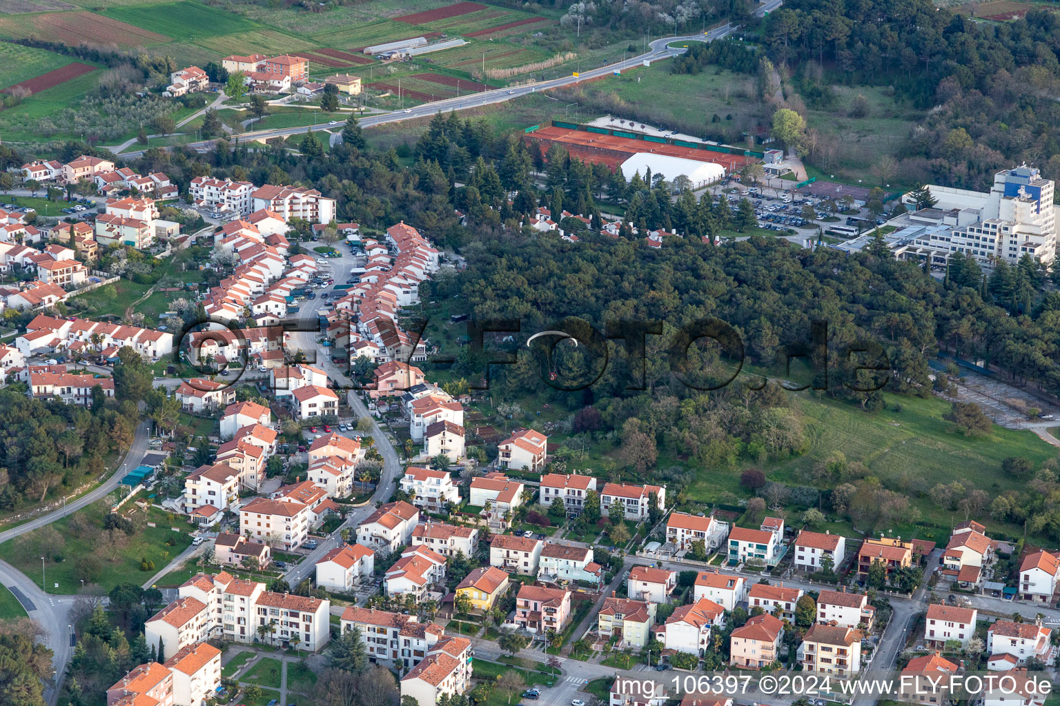 Poreč in the state Gespanschaft Istrien, Croatia out of the air