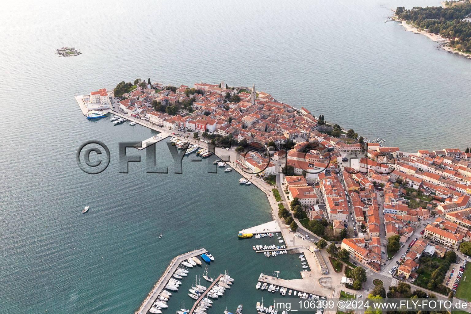 Poreč in the state Gespanschaft Istrien, Croatia seen from above