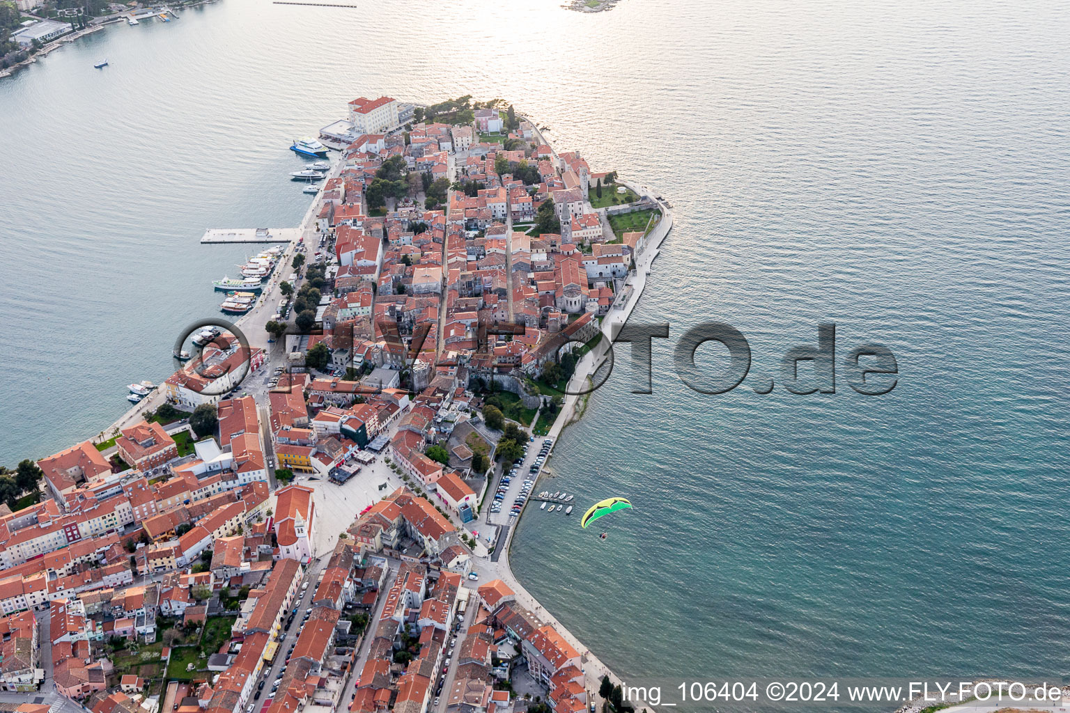 Poreč in the state Gespanschaft Istrien, Croatia viewn from the air