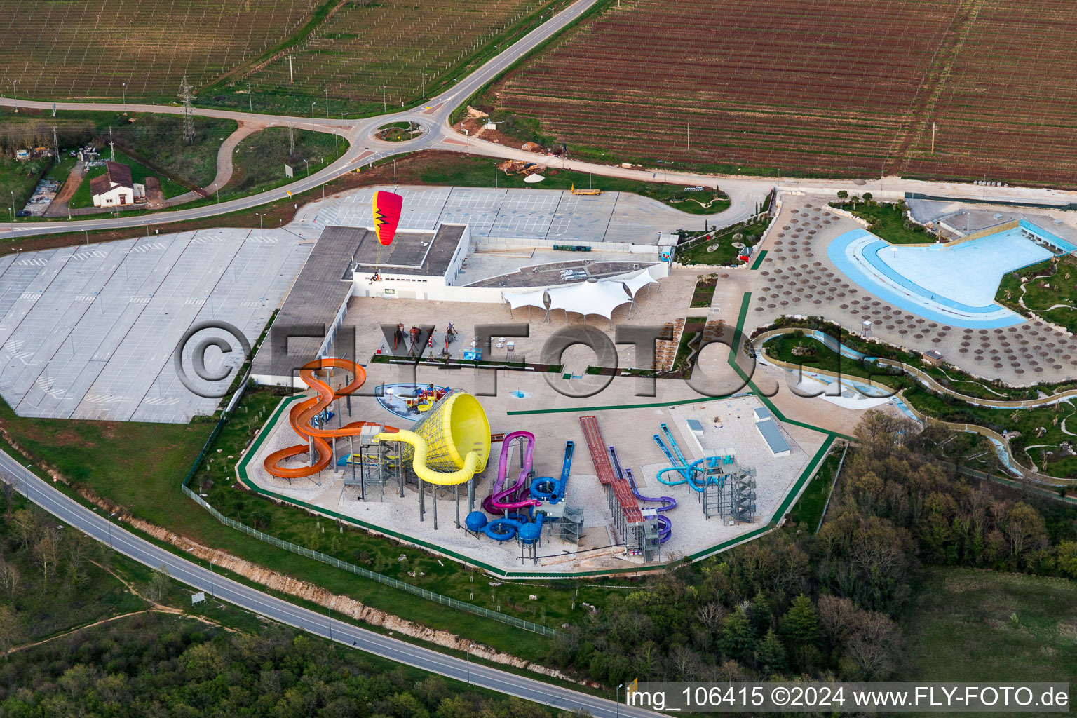 Aerial photograpy of Zelena Laguna in the state Gespanschaft Istrien, Croatia