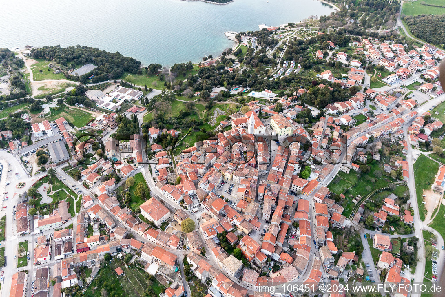 Vrsar in the state Gespanschaft Istrien, Croatia seen from a drone