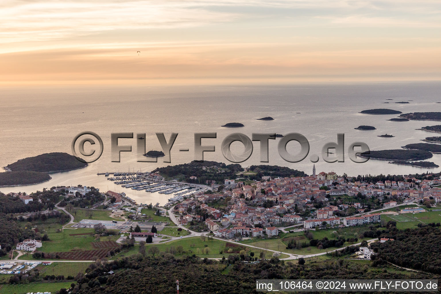 Aerial photograpy of Vrsar in the state Gespanschaft Istrien, Croatia