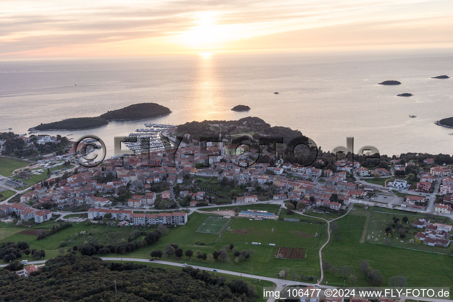 Vrsar in the state Gespanschaft Istrien, Croatia seen from above