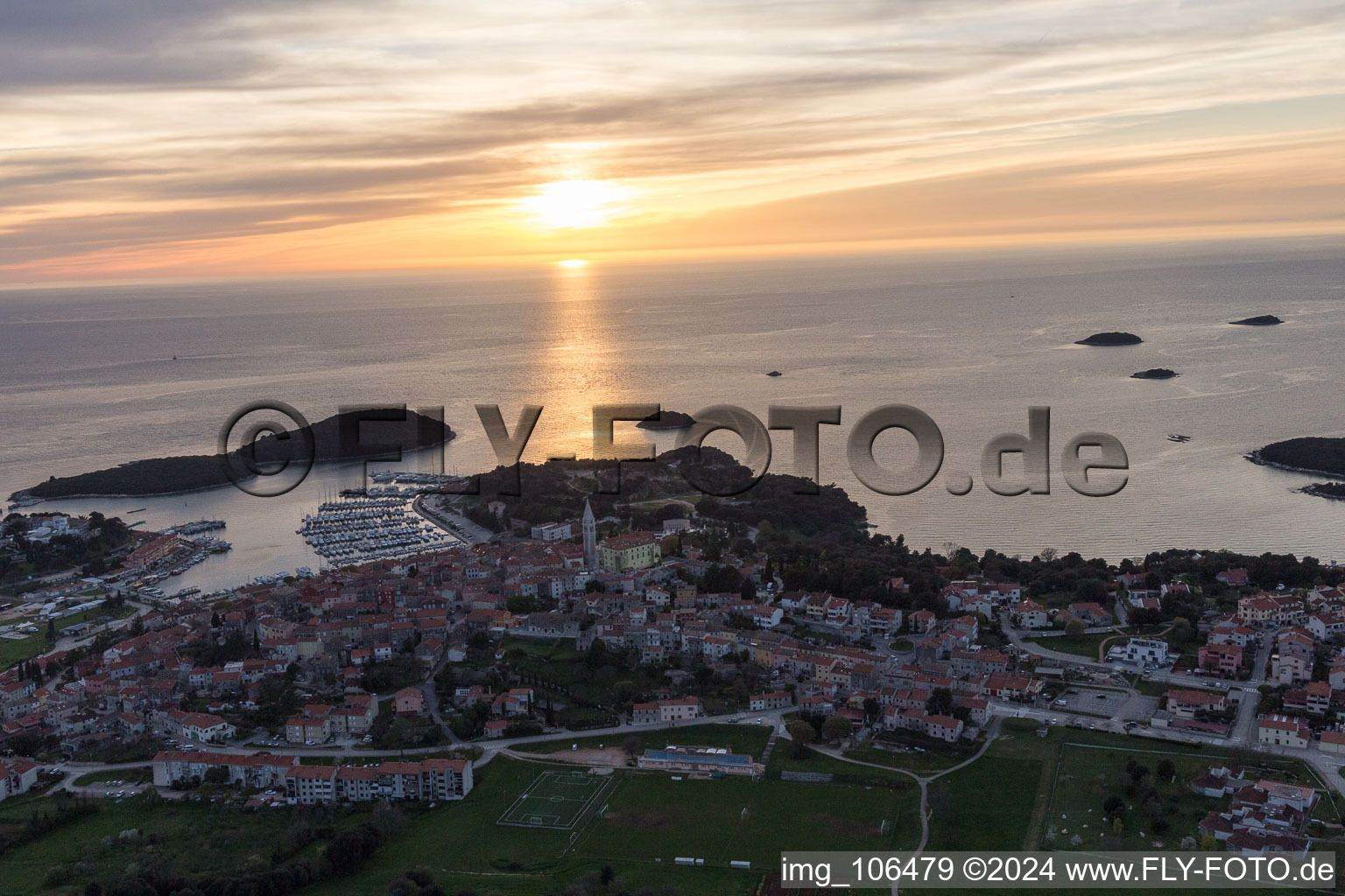 Bird's eye view of Vrsar in the state Gespanschaft Istrien, Croatia