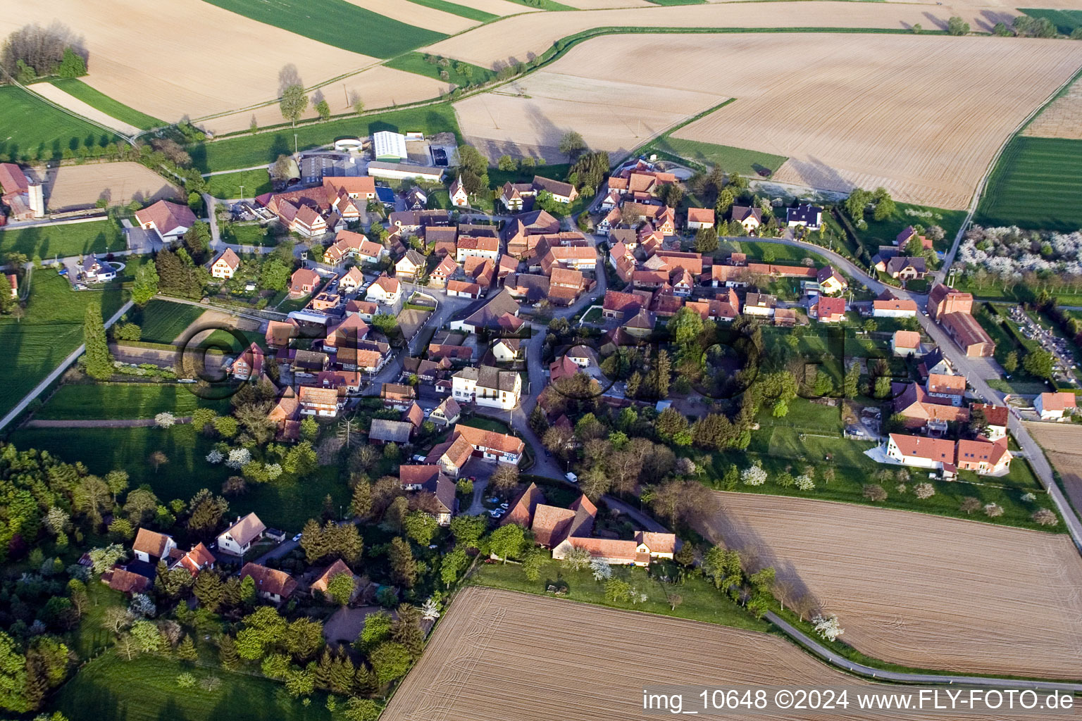 Oblique view of Reimerswiller in the state Bas-Rhin, France