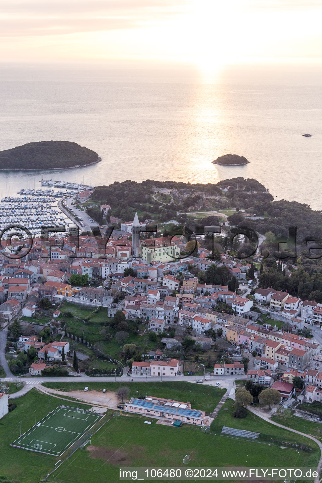 Vrsar in the state Gespanschaft Istrien, Croatia viewn from the air