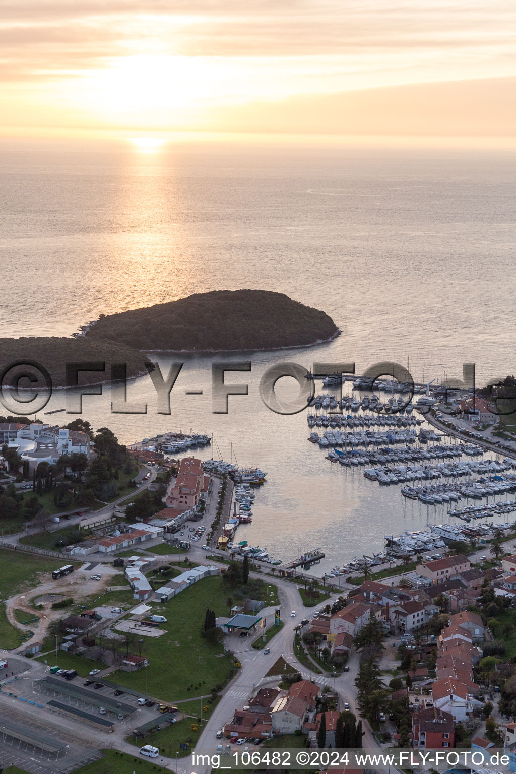 Drone image of Vrsar in the state Gespanschaft Istrien, Croatia