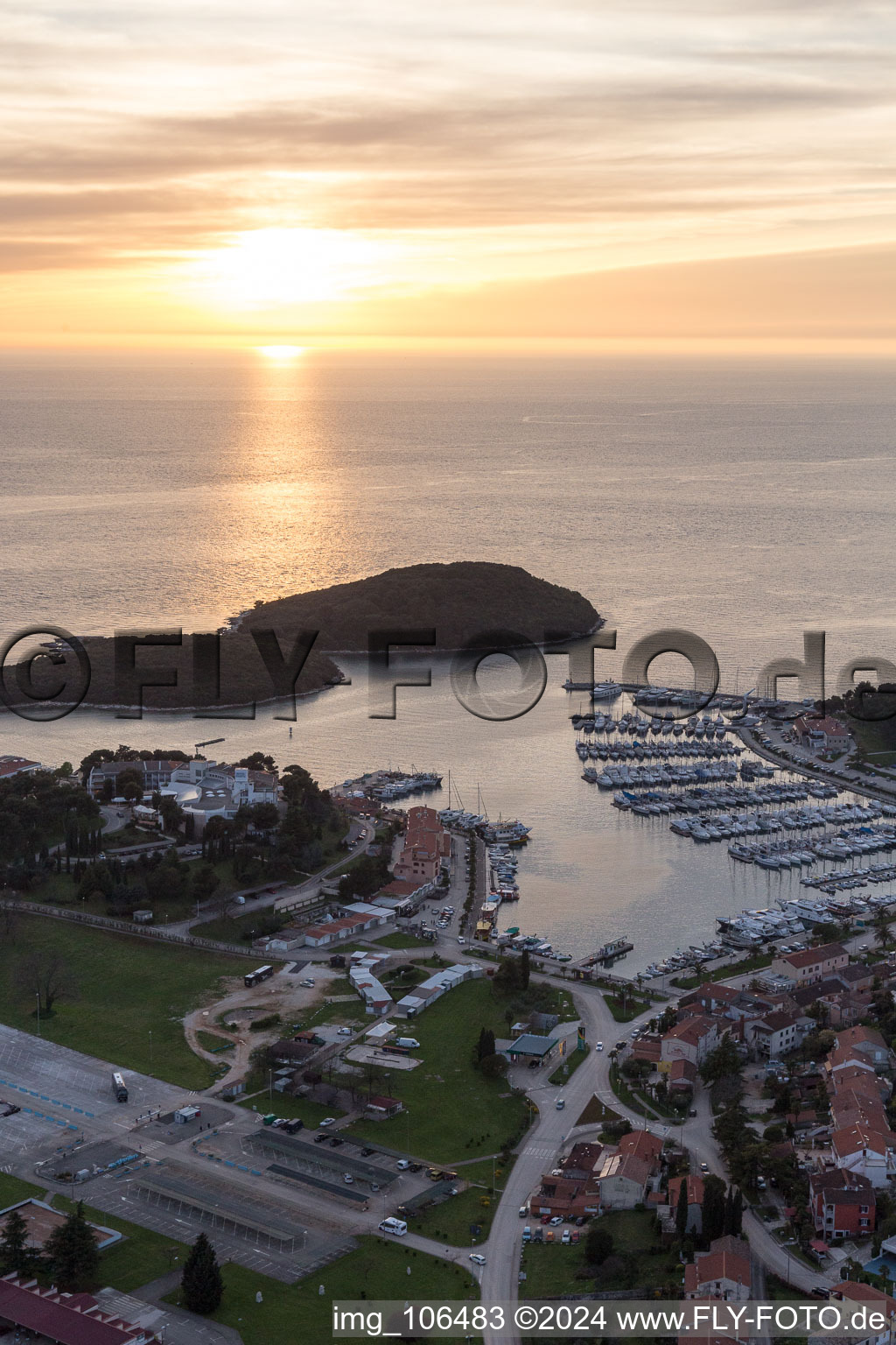 Vrsar in the state Gespanschaft Istrien, Croatia from the drone perspective