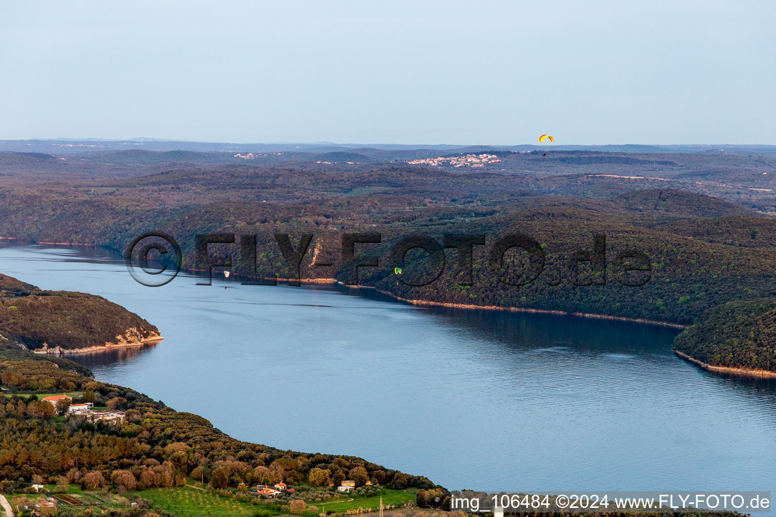 Vrsar in the state Gespanschaft Istrien, Croatia from a drone