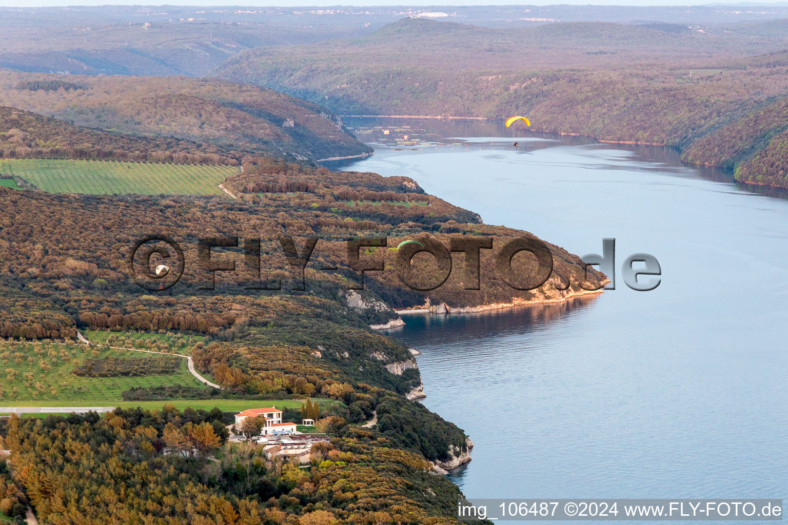 Aerial view of Vrsar in the state Gespanschaft Istrien, Croatia