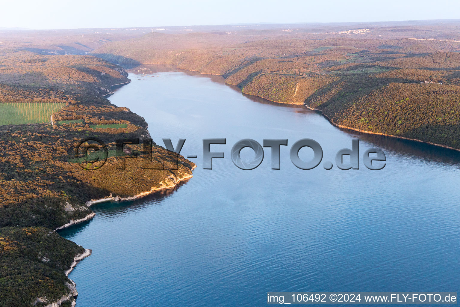 Oblique view of Vrsar in the state Gespanschaft Istrien, Croatia