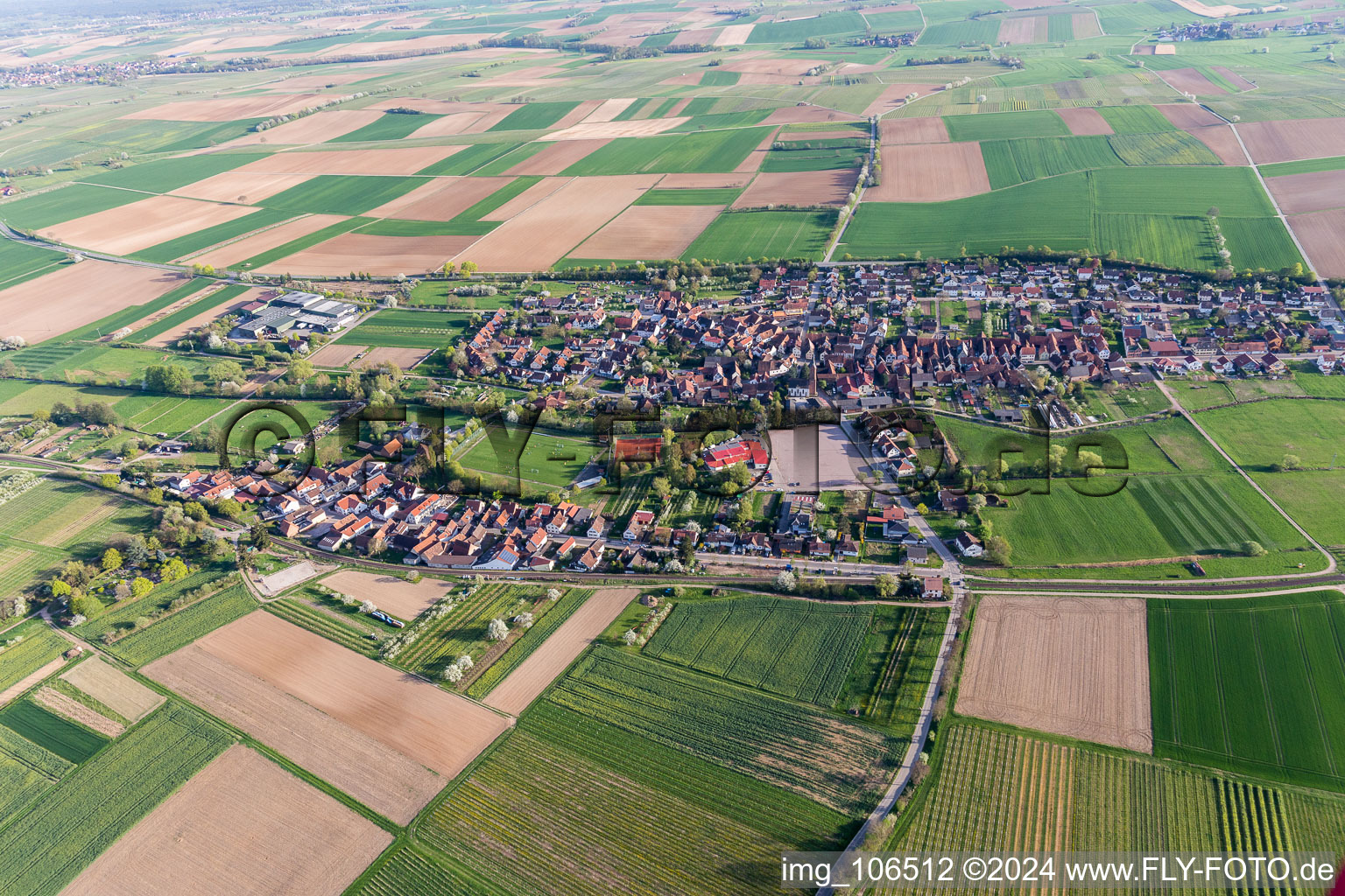 District Kapellen in Kapellen-Drusweiler in the state Rhineland-Palatinate, Germany viewn from the air