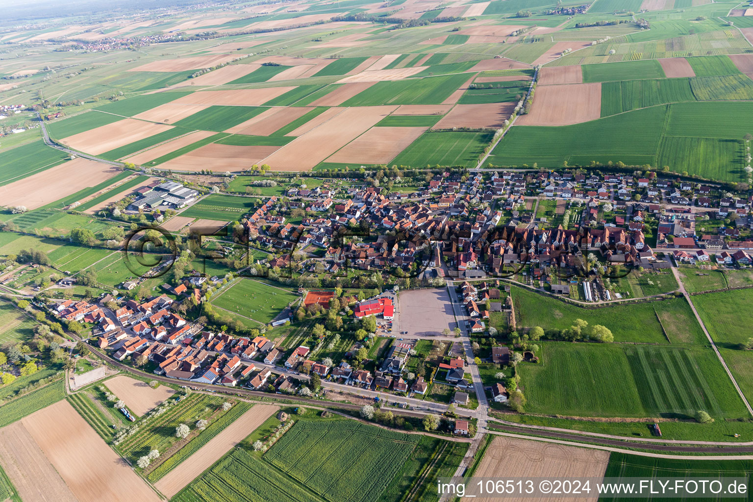 Drone recording of District Kapellen in Kapellen-Drusweiler in the state Rhineland-Palatinate, Germany