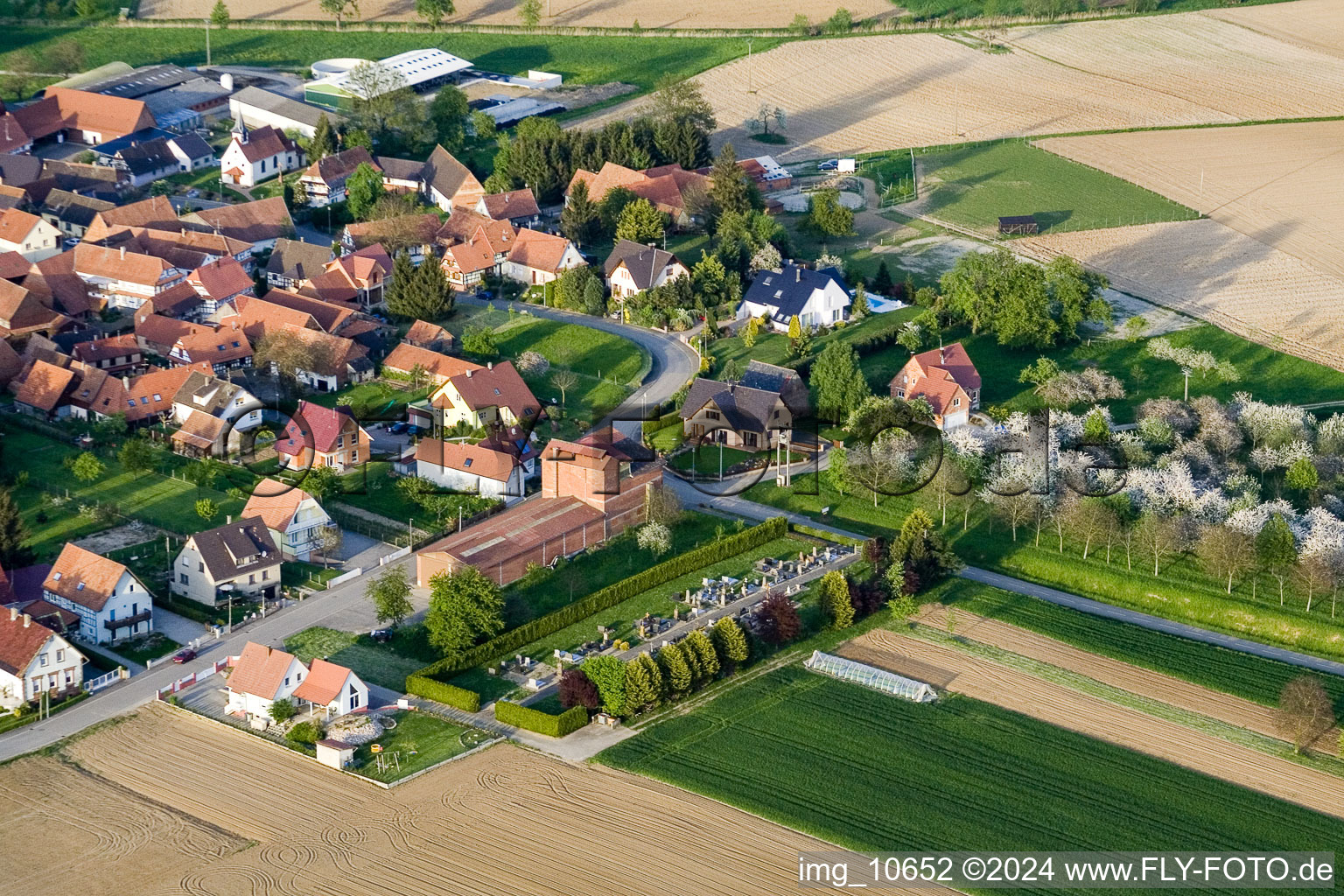 Reimerswiller in the state Bas-Rhin, France seen from above