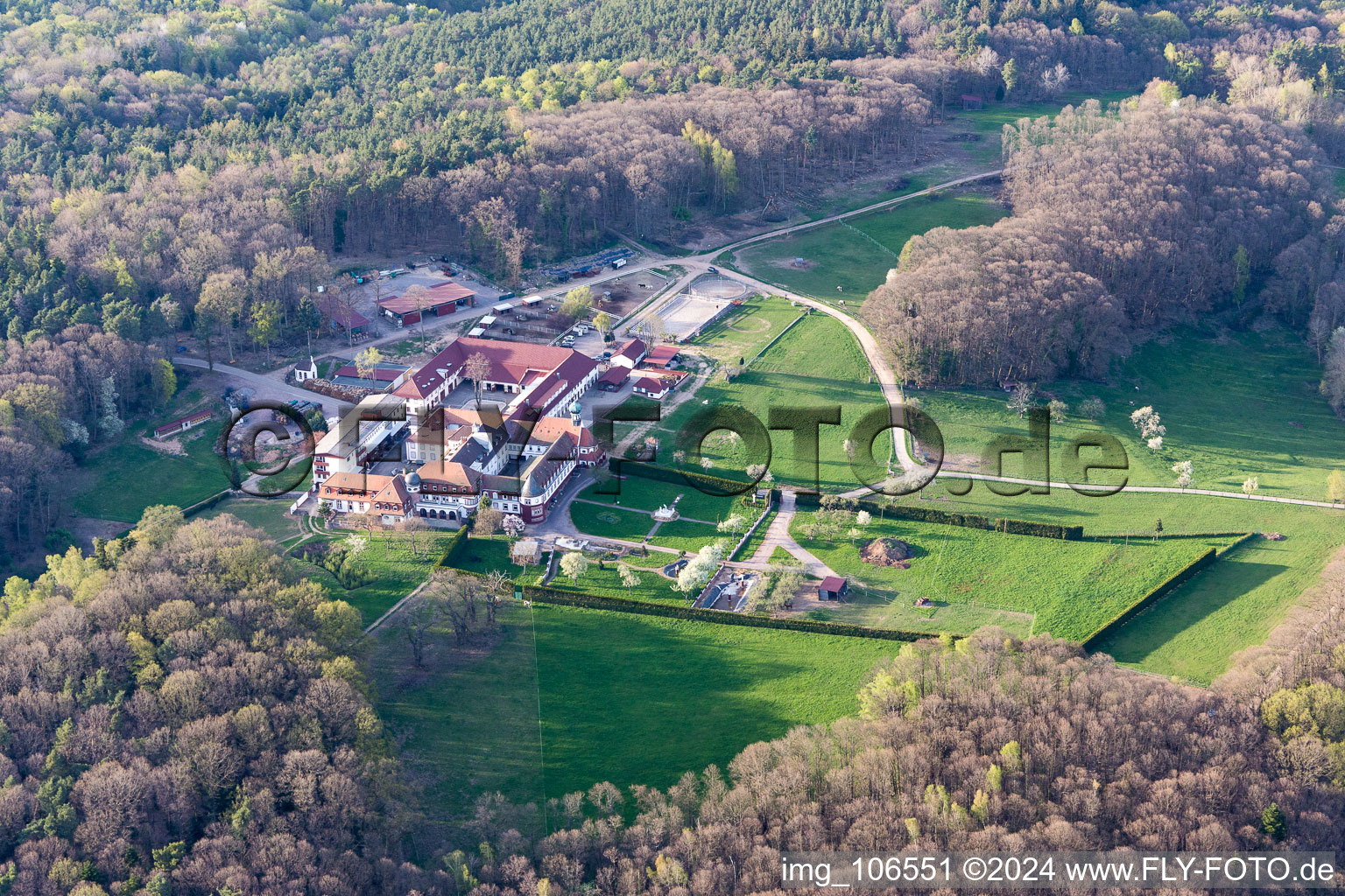 Oblique view of Bad Bergzabern in the state Rhineland-Palatinate, Germany