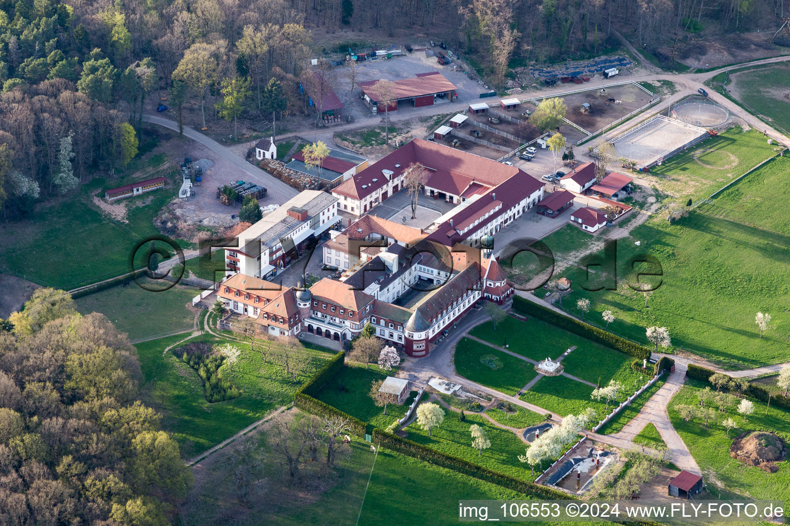 Bad Bergzabern in the state Rhineland-Palatinate, Germany from above