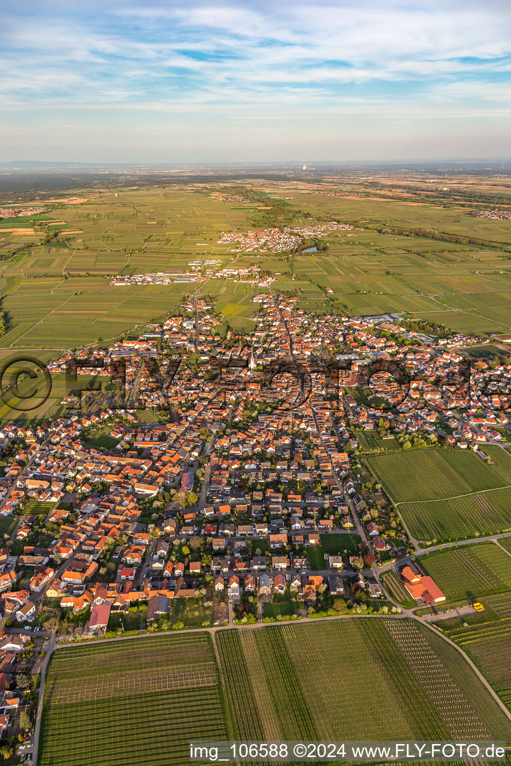 Maikammer in the state Rhineland-Palatinate, Germany seen from above