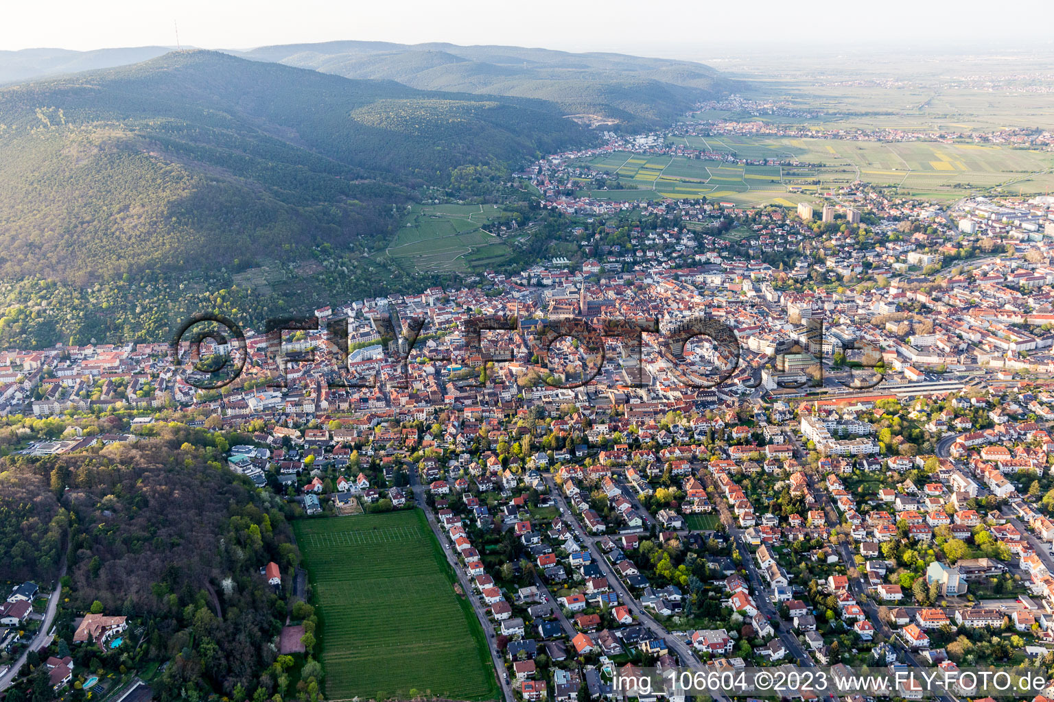 Drone image of Neustadt an der Weinstraße in the state Rhineland-Palatinate, Germany