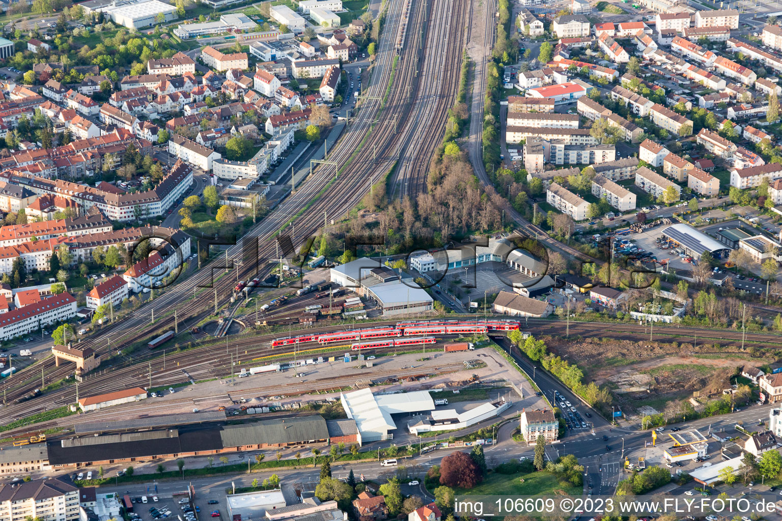 Public utilities at Gleisdreieck in Neustadt an der Weinstraße in the state Rhineland-Palatinate, Germany