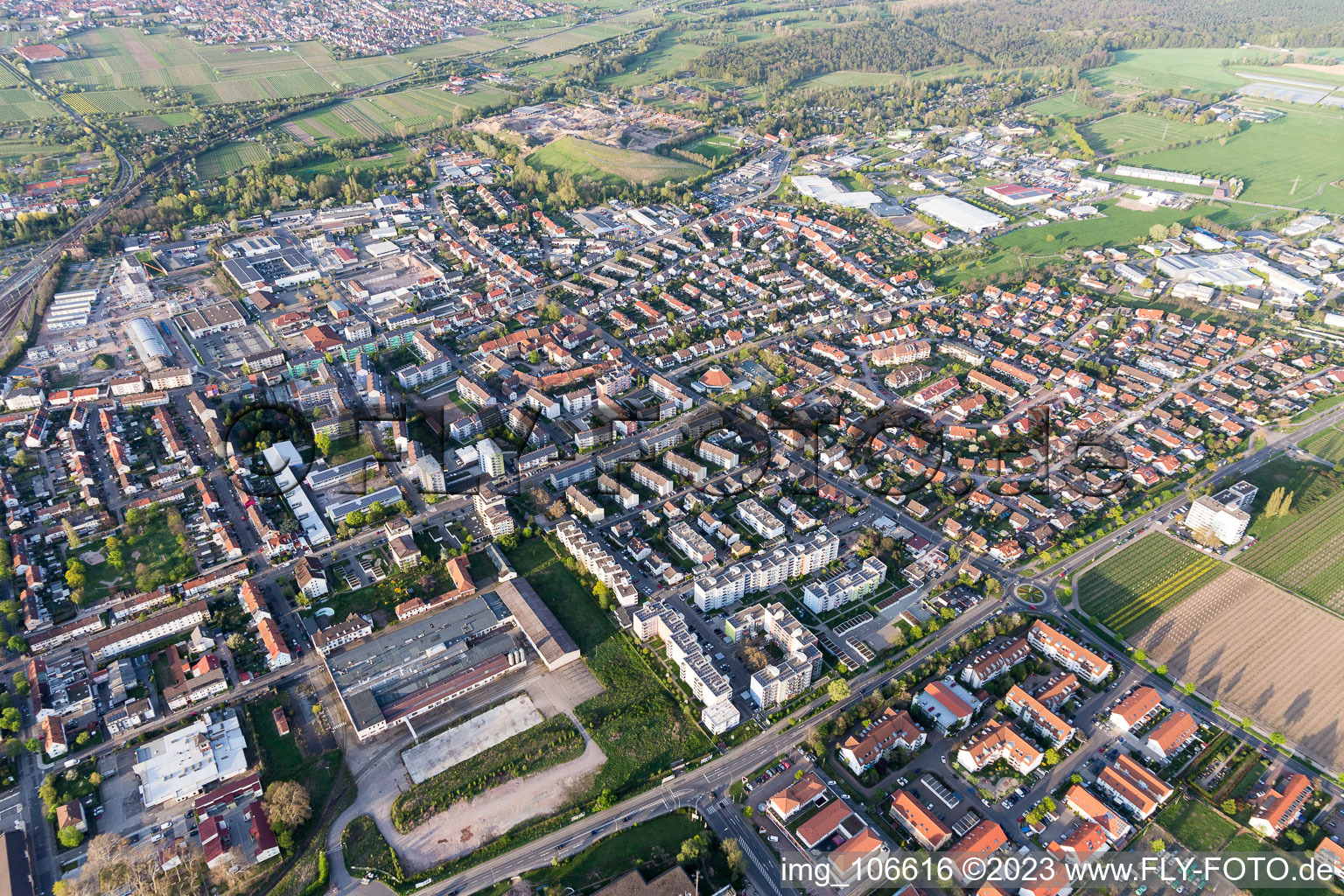 Neustadt an der Weinstraße in the state Rhineland-Palatinate, Germany out of the air