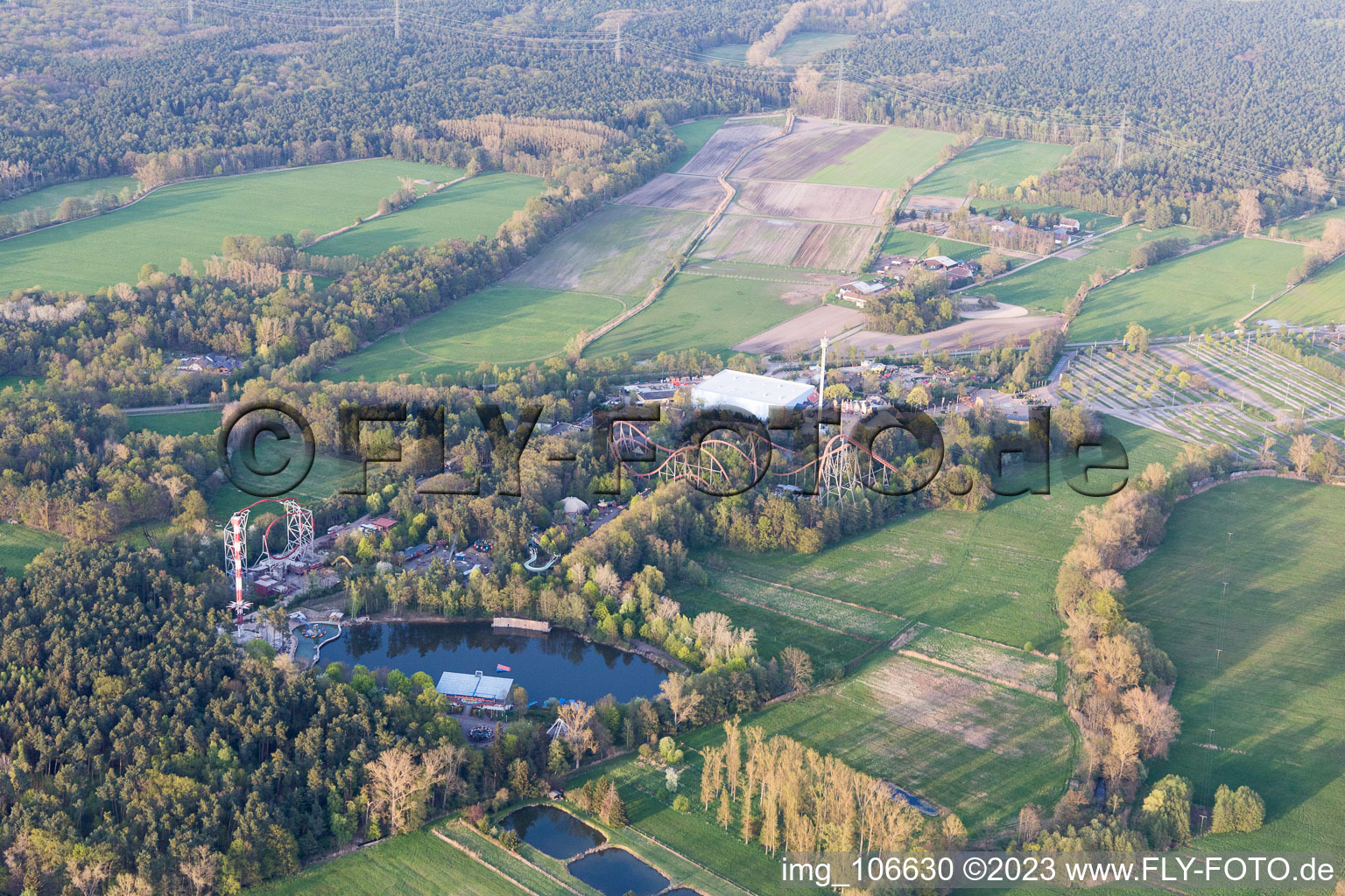 Oblique view of Holiday Park in Haßloch in the state Rhineland-Palatinate, Germany
