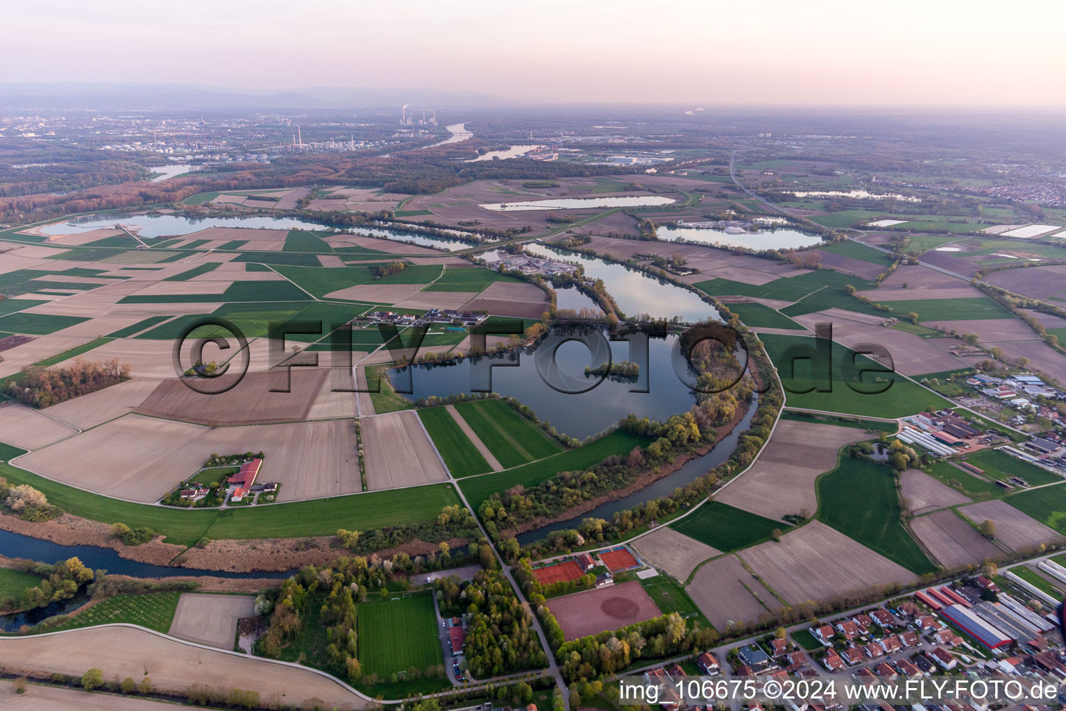 Neupotz in the state Rhineland-Palatinate, Germany from a drone