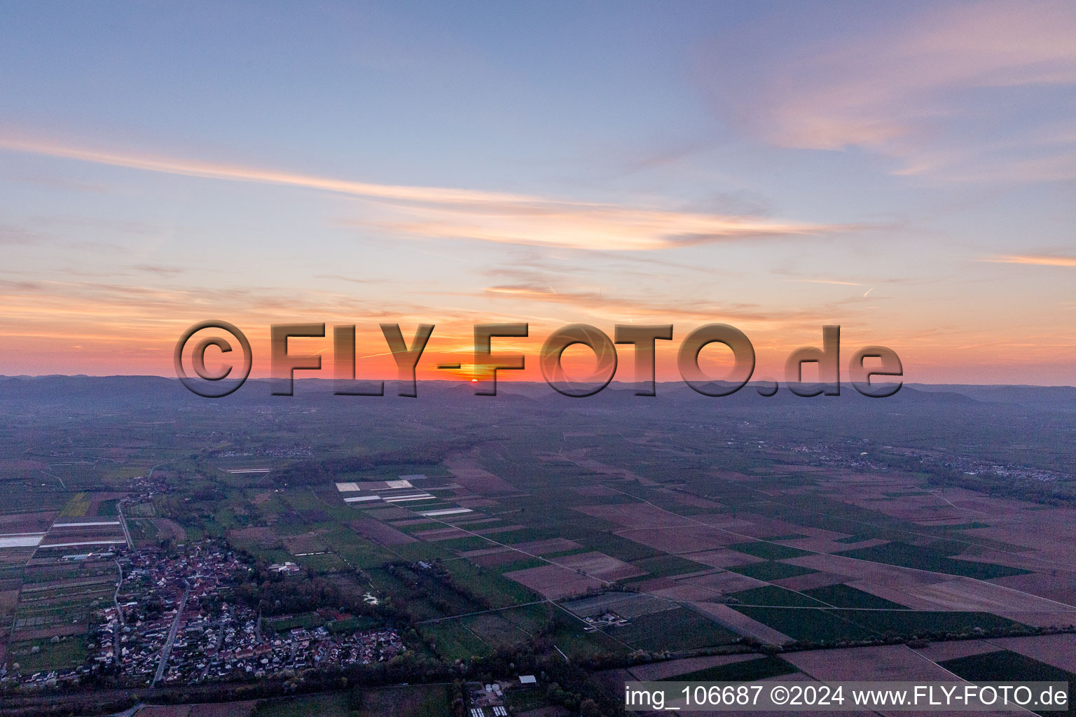 Drone image of Winden in the state Rhineland-Palatinate, Germany