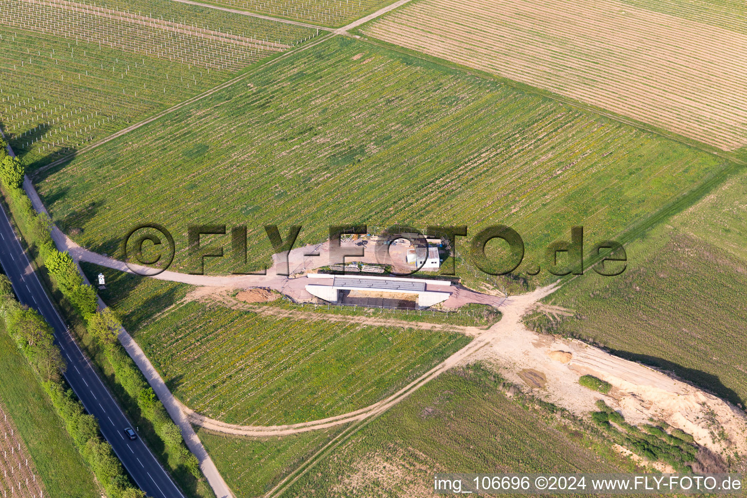 Bypass construction site in Impflingen in the state Rhineland-Palatinate, Germany