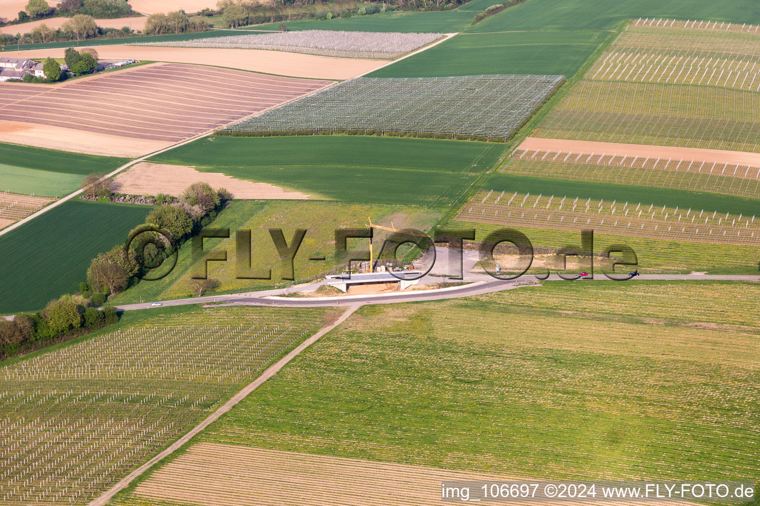Bypass construction site in Impflingen in the state Rhineland-Palatinate, Germany