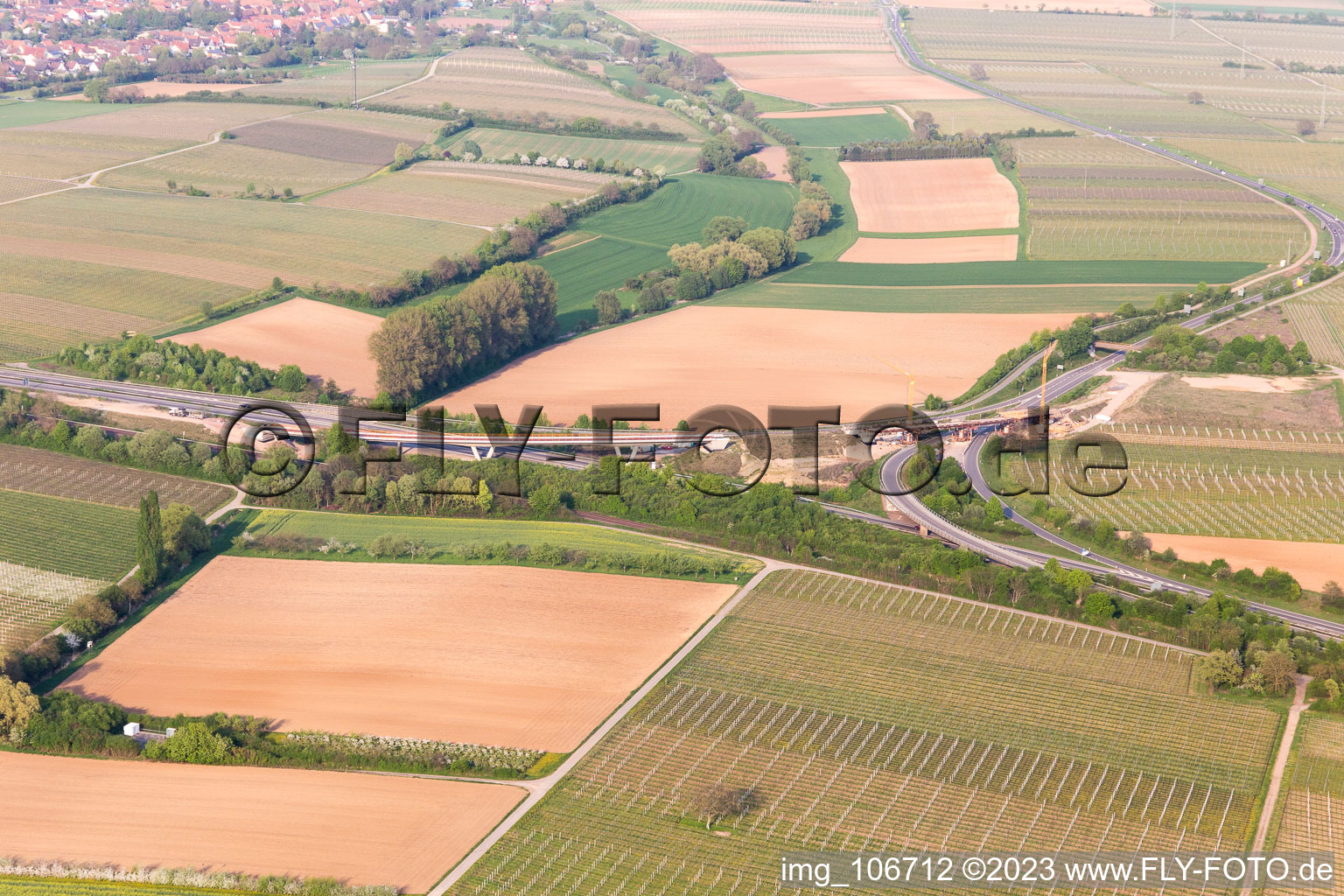 District Dammheim in Landau in der Pfalz in the state Rhineland-Palatinate, Germany from above
