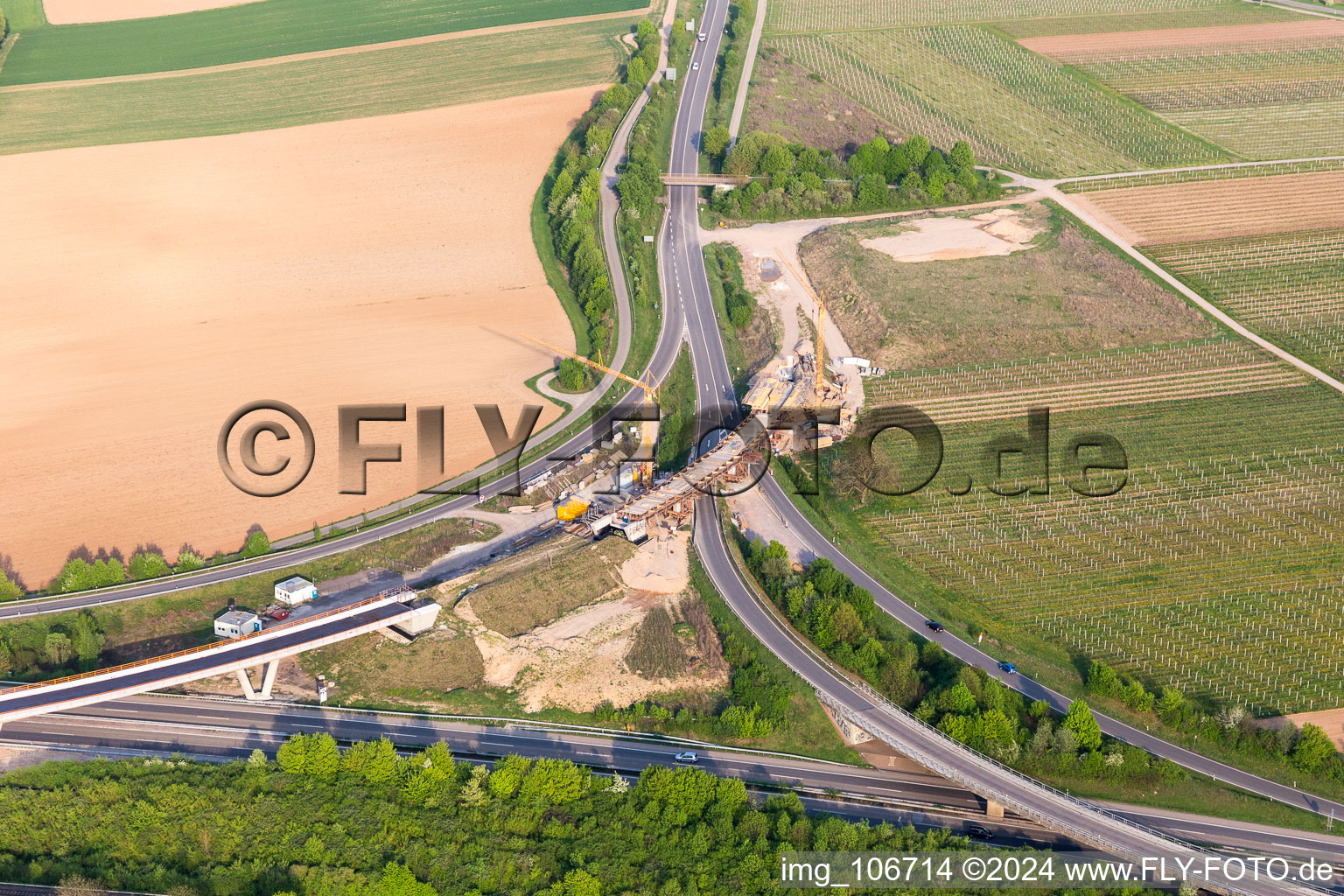 District Dammheim in Landau in der Pfalz in the state Rhineland-Palatinate, Germany seen from above