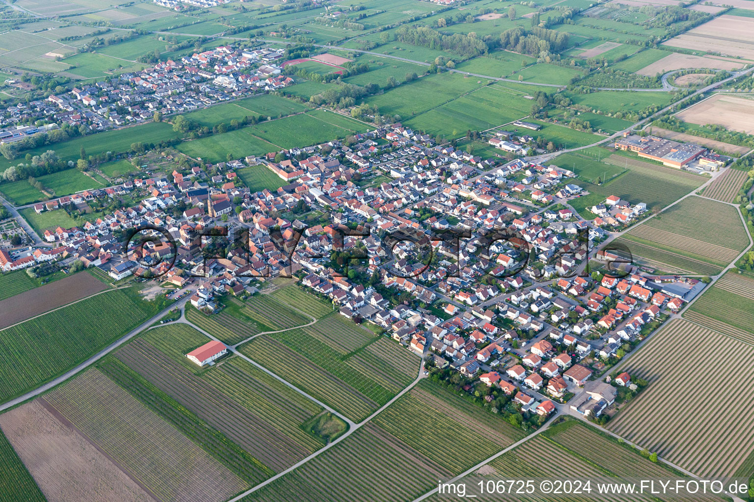 Ruppertsberg in the state Rhineland-Palatinate, Germany out of the air