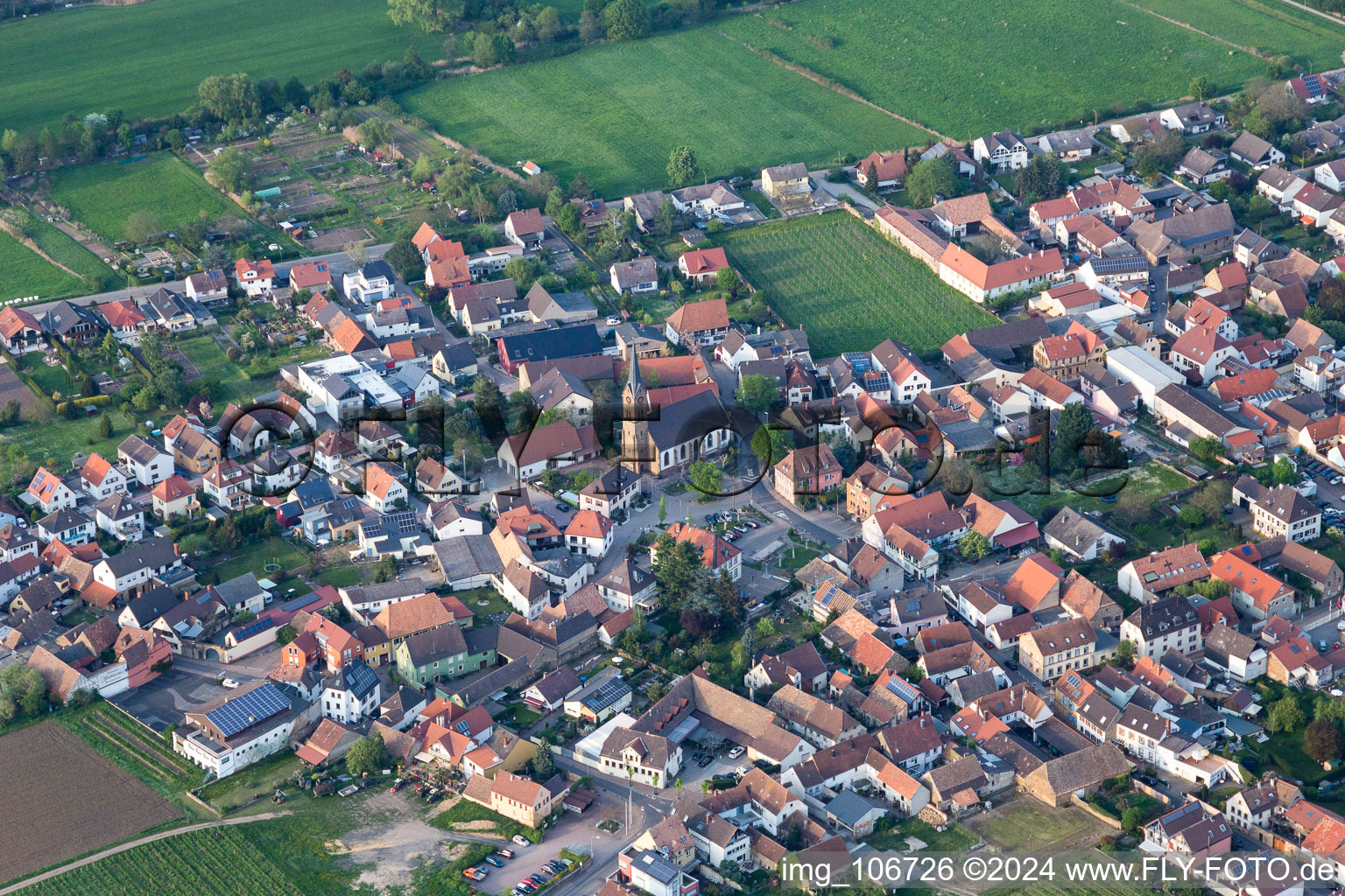 Ruppertsberg in the state Rhineland-Palatinate, Germany seen from above