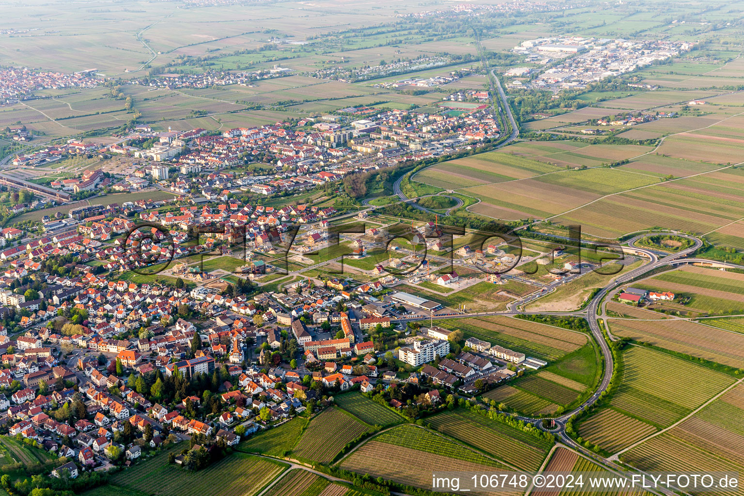 New development area in Bad Dürkheim in the state Rhineland-Palatinate, Germany