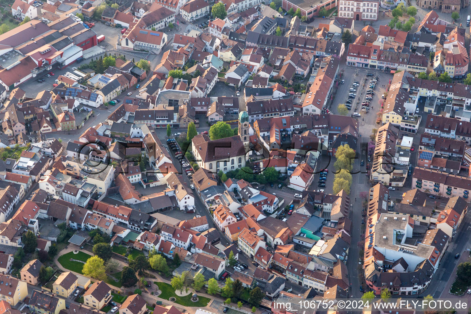 Burgstrasse Town Square in Bad Dürkheim in the state Rhineland-Palatinate, Germany