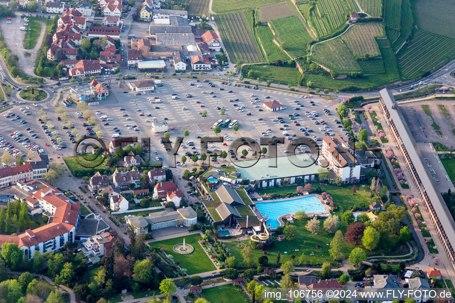 Salinarium leisure pool at Wurstmarkt in Bad Dürkheim in the state Rhineland-Palatinate, Germany