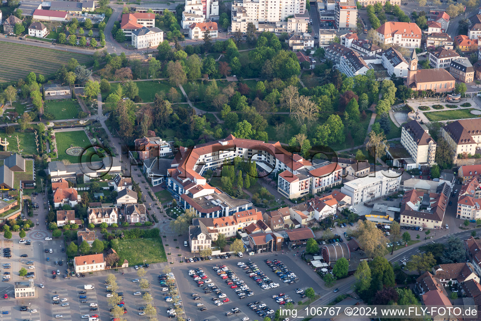 Apartment house at the spa park in Bad Dürkheim in the state Rhineland-Palatinate, Germany