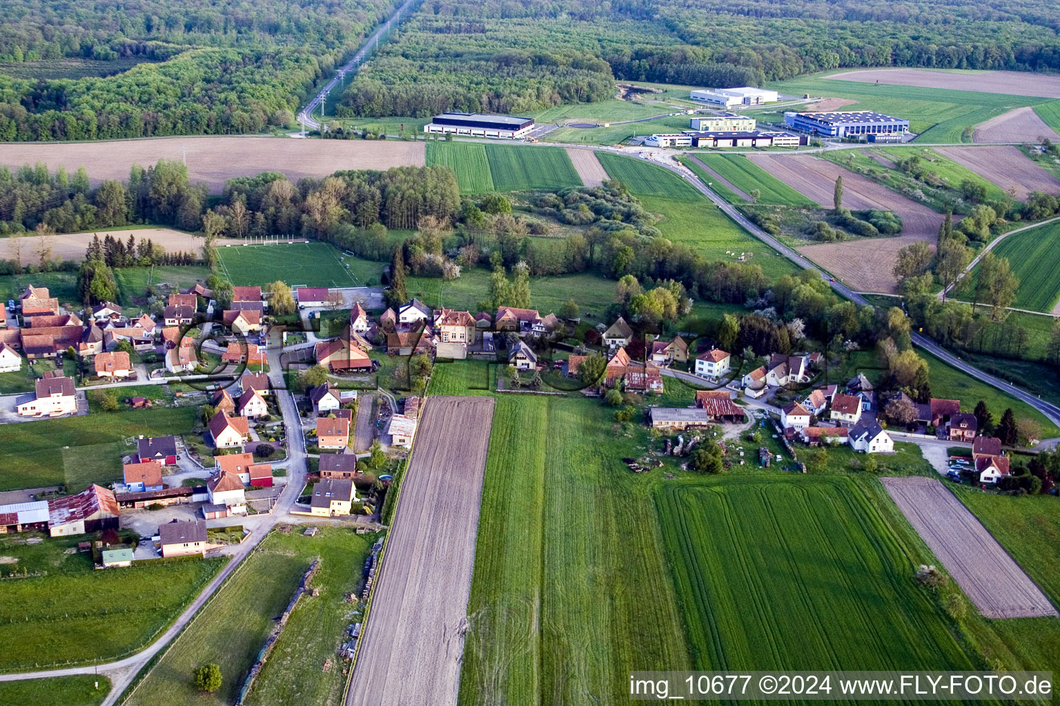 Village view in Walbourg in the state Bas-Rhin, France