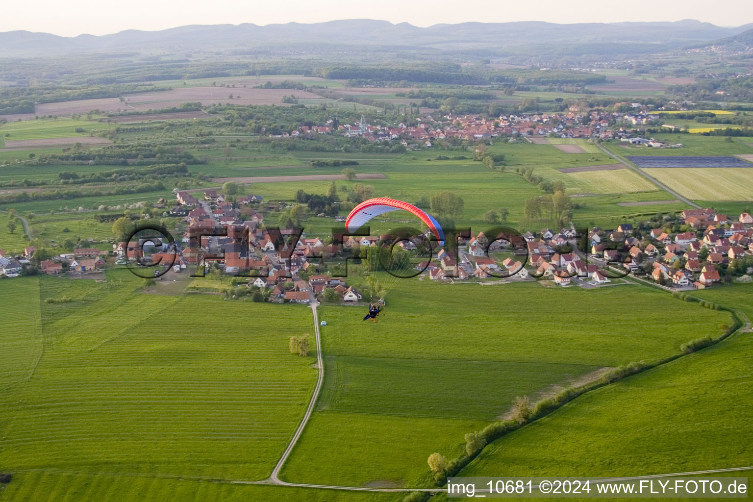 Eschbach in the state Bas-Rhin, France out of the air