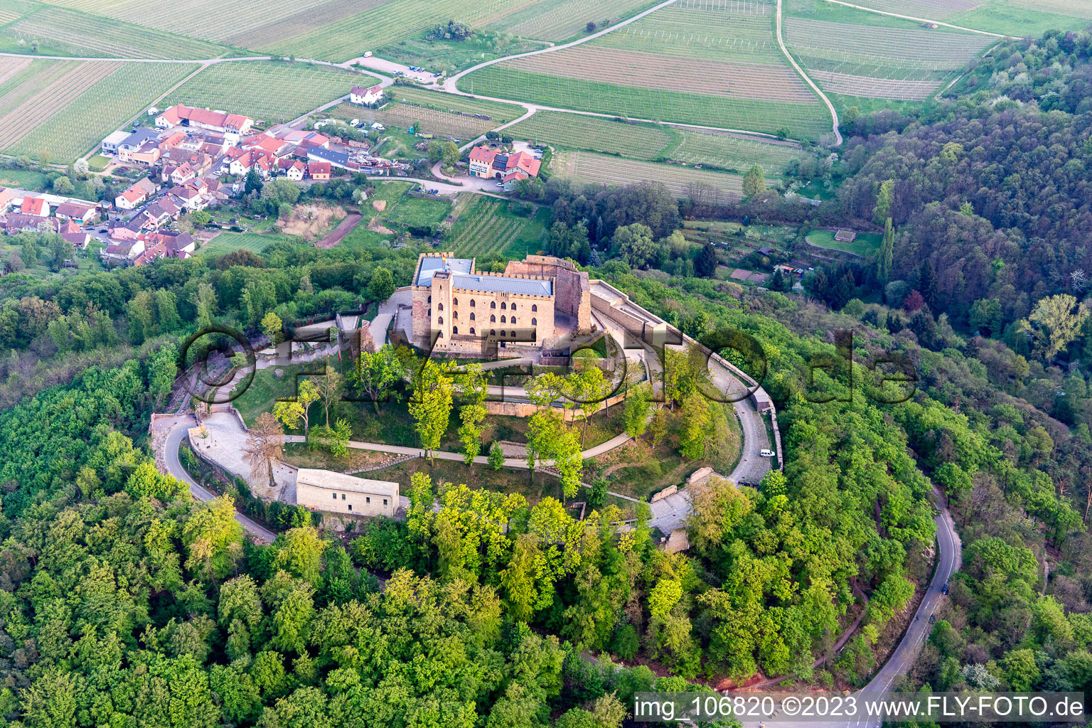 District Diedesfeld in Neustadt an der Weinstraße in the state Rhineland-Palatinate, Germany from a drone