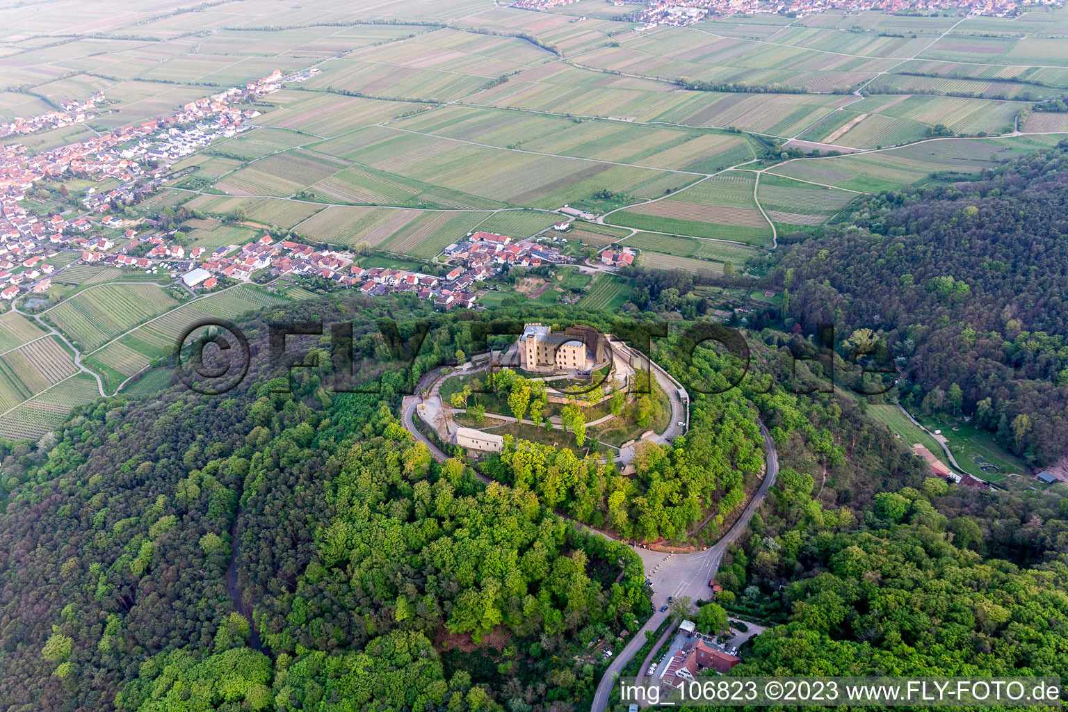 Aerial photograpy of District Diedesfeld in Neustadt an der Weinstraße in the state Rhineland-Palatinate, Germany